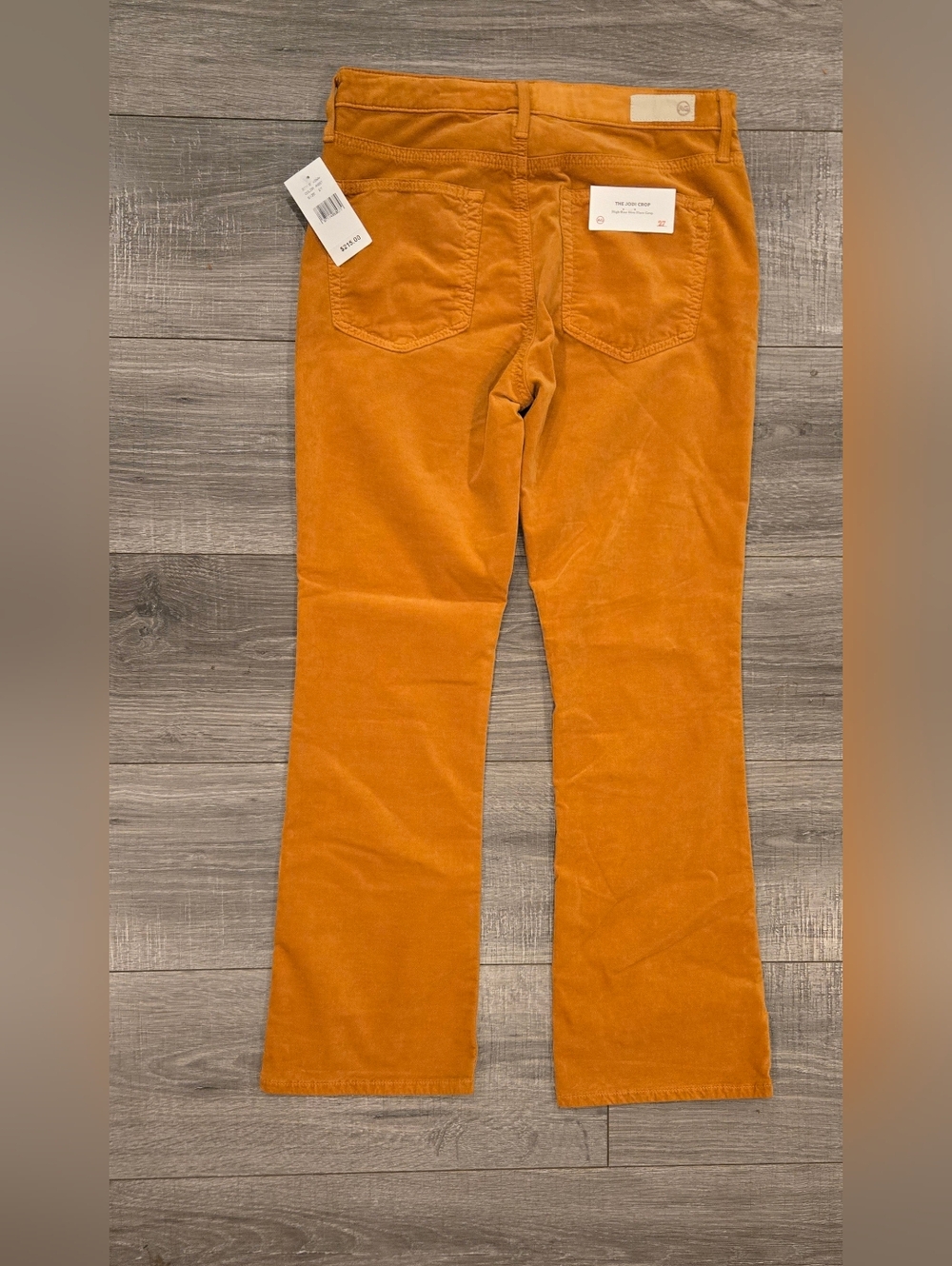 AG Jodi Crop Corduroy Jeans NWT High Rise Slim Flare Orange Size 27 - Picture 3 of 6